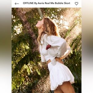 OFFLINE BY AERIE Real Me White Bubble Skort - Small
